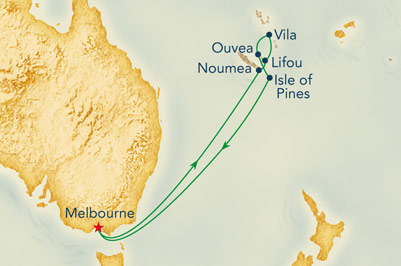 Sydney to Wala to Vila to Mystery Island to Isle of Pines the back to Sydney